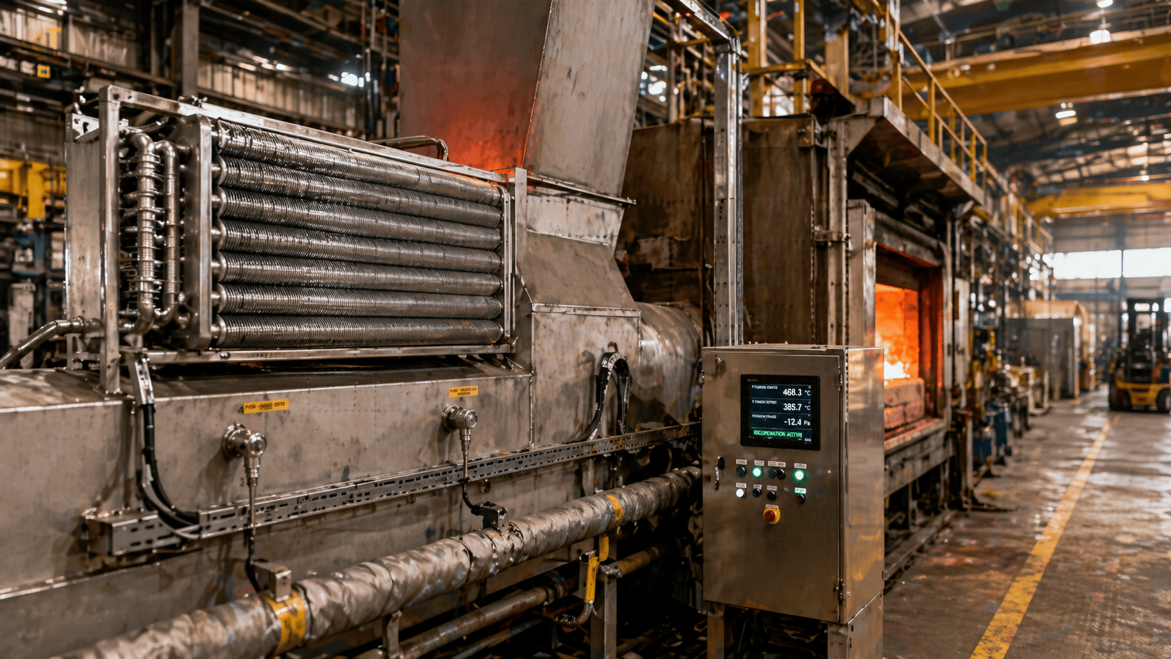 Chaleur fatale forge - dashboard IoTMate sur four industriel