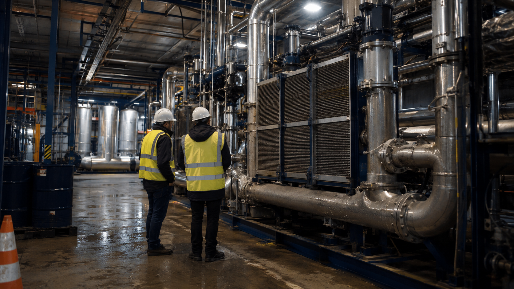 Site industriel équipé d'une pompe à chaleur sur chaleur fatale, plan d'électrification 2026